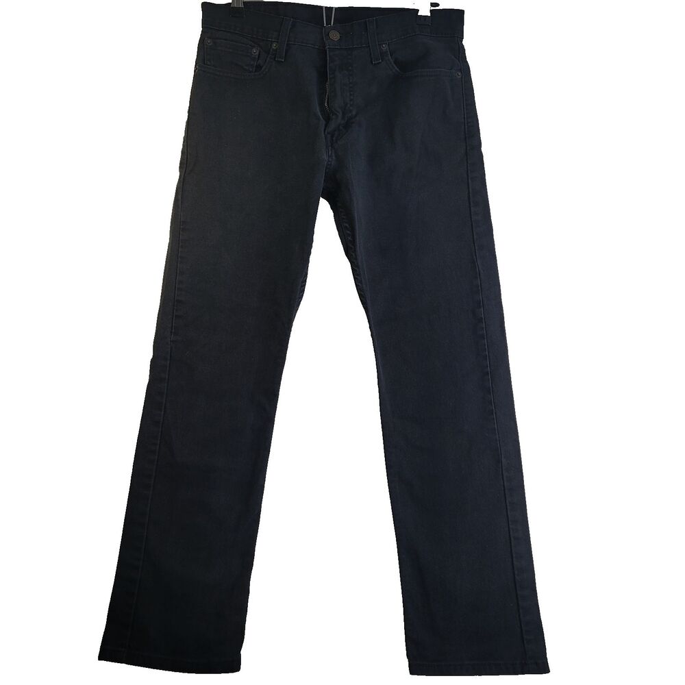 Levi's 513 Jeans Slim Straight Stretch Mens 31x30 Black Denim Pants Casual